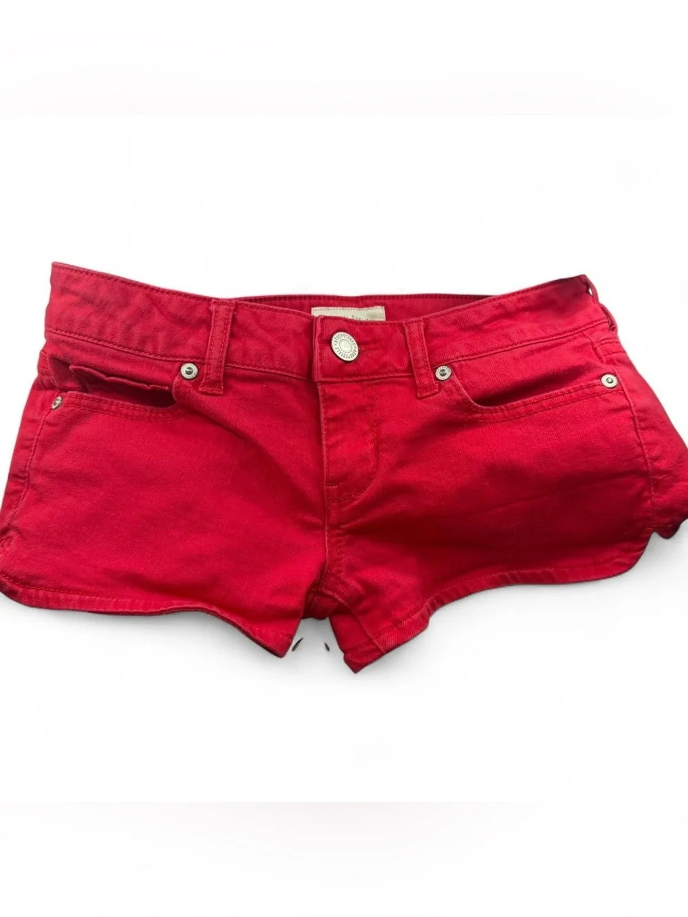 Aeropostale Low Rise Red Denim Shorts